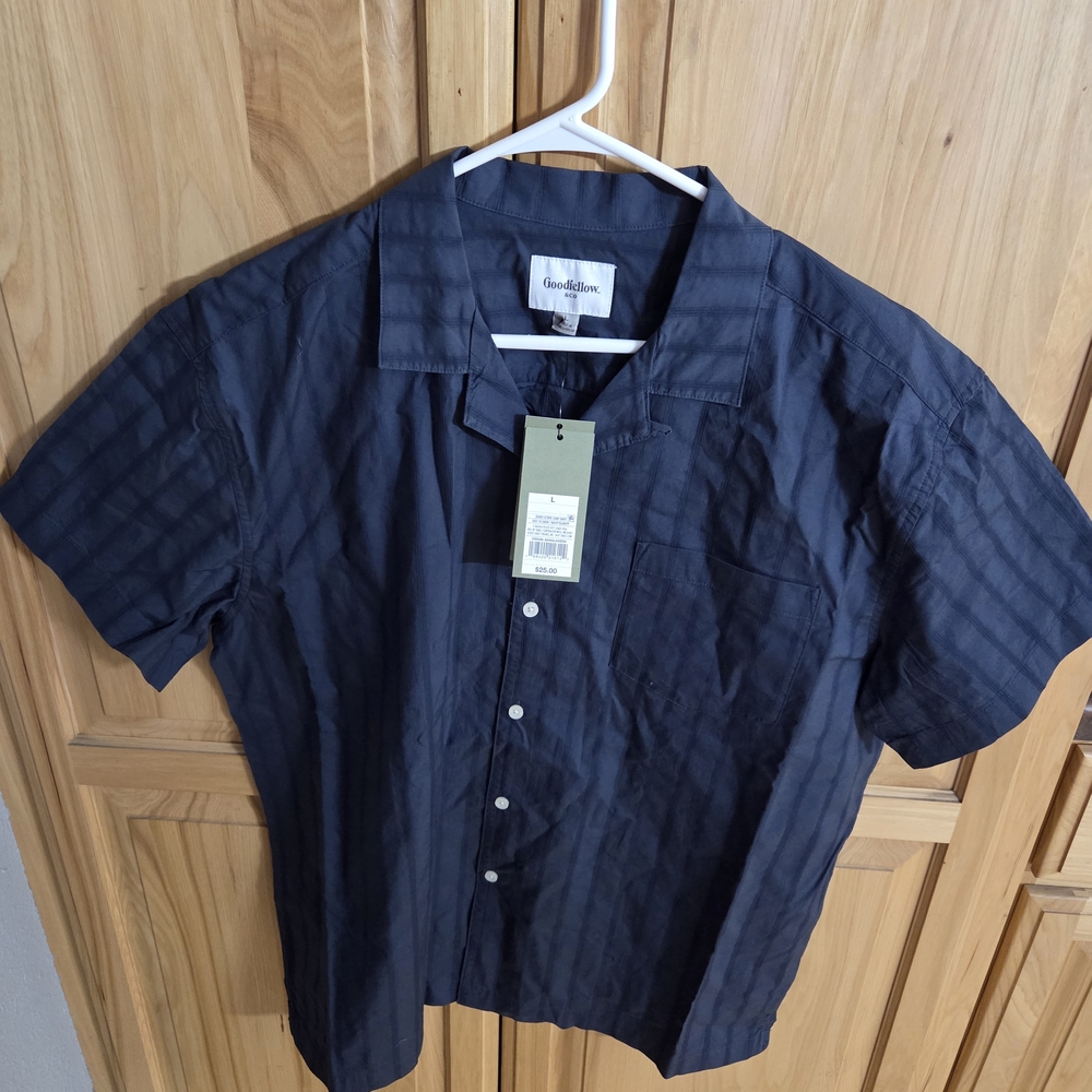 Goodfellow & Co Men's Navy Striped Shirt Size Large